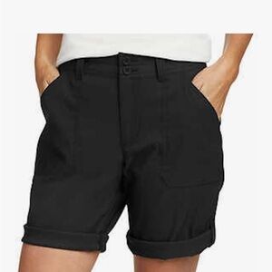 Eddie Bauer Women's Black Rolled Hem Bermuda Shorts Size 12